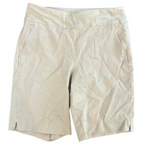 2/$15 Soft Surroundings Sz S Beige Casual Shorts Pockets Cotton blend
